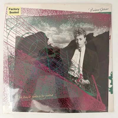 BRIAN SETZER- The Knife Feels Like Justice Vinyl 12" NW SEALED NO CUT-OUT - Image 1 of 4