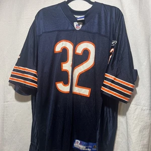 Cedric Benson Jersey Men's Large Navy Blue Reebok NFL Chicago Bears #32 - Picture 1 of 7