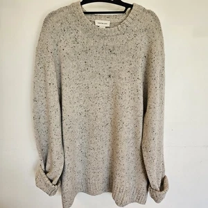 Calvin Klein Gray Black Speckled Knit Sweater XL Xtra Large Oversized 90s Cozy - Picture 1 of 7