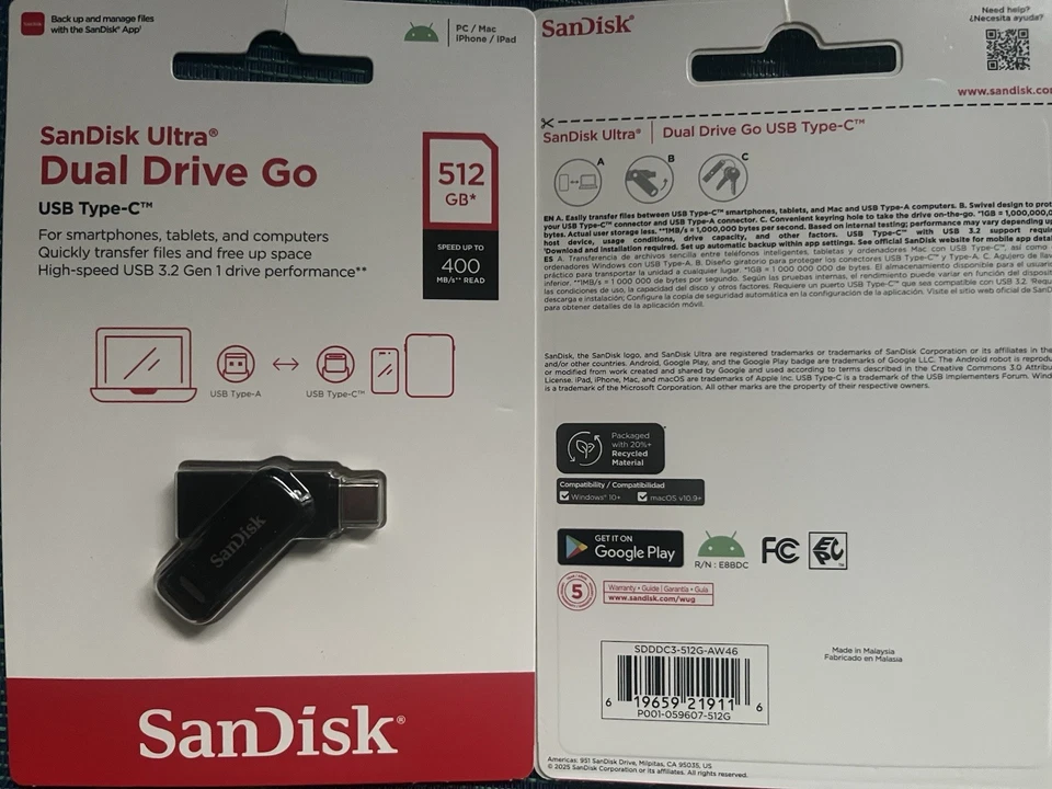 SanDisk Ultra Dual Drive Go 512GB USB Type-C Flash Drive - Black... - Image 1 of 1