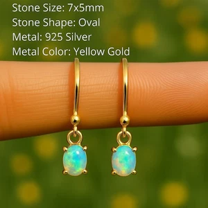 Natural Fire Opal Teardrop Dangle Earrings 925 Sterling Silver Women Jewelry - Picture 1 of 3