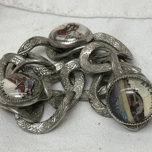 Vintage Childs Bracelet Reverse Painted Atlantic City Scenes Small Souvenir - Imagen 1 de 7