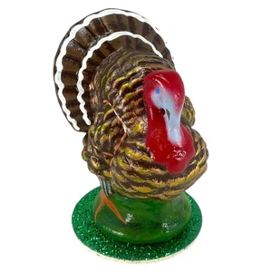 Schaller Small Thanksgiving Turkey German Paper Mache Candy Container 4.25 Inch - Picture 1 of 11