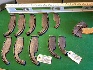 A Collection of 13 Blacksmith Forged Ox Shoes - Picture 1 of 11