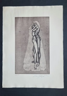 Ernst Fuchs "Die Liebenden", handsignierte Originalradierung - Bild 1 von 4