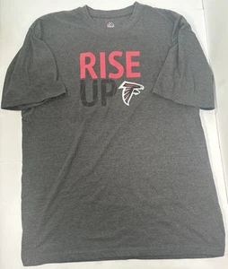 Majestic Atlanta Falcons Tee Shirt Men’s Size 3XL NFL Football Gray Red Rise Up - Picture 1 of 9