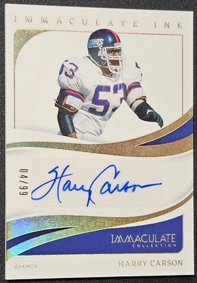 2024 Panini Immaculate Harry Carson Immaculate Ink Autograph Auto /99 - #II-HCN - Image 1 of 2