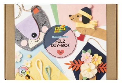 folia 9310-Feutre DIY-Box Rainbow Edition, Set de Bricolage Coudre, 36 pièces av - Photo 1/4
