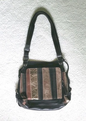 Bolso Bandolera Bolso Cartera Hobo Marrón Gamuza Retazos FOSSIL De Colección NUEVO 😍  Foto 1 de 4