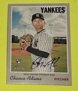 2019 Topps Heritage Chance Adams Real One Auto RC Rookie #ROA-CA Yankees - Picture 1 of 2