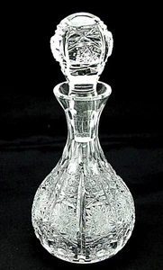 Vintage 1970er handgeschliffene Kristall Sauce & Öl Flasche in traditioneller Form 7,5" hoch - Bild 1 von 4