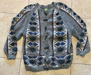 Vtg CABELAS 85% WOOL Bear Claw CARDIGAN SWEATER COAT WOMENS SZ M (Missing Claw) - Picture 1 of 7