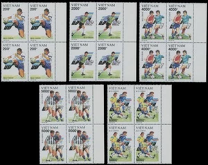 1992, VIETNAM, SOCCER EURO CUP, COMPLETE SET IN BLOCKS OF 4, MNH, SC. #2364-68 - Picture 1 of 1