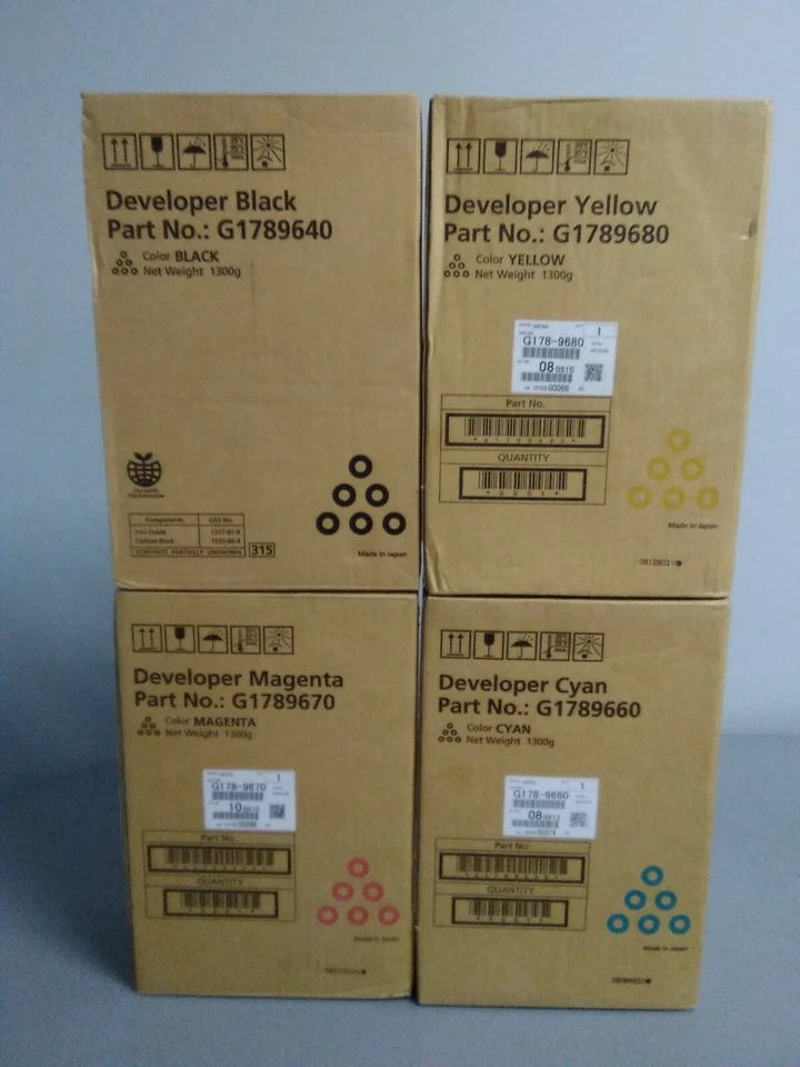  Ricoh Lot of 4 Developer G1789640 G1789670 G1789660 G1789680 Pro C720S Sealed   - Image 1 of 4