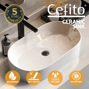Cefito Bathroom Basin Ceramic Vanity Sink Hand Wash Bowl 52x31cm - Picture 1 of 11