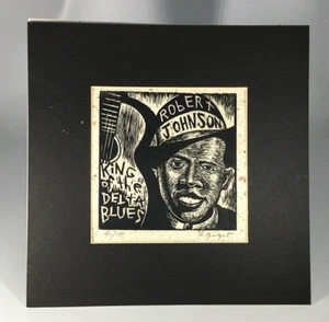 ROBERT JOHNSON KING OF THE BLUES SIGNED PRINT #60/150 K. GINST KOREAN COMIC ART - Picture 1 of 3