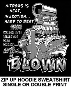 TIME TO GET GOING I'D LIEBER BE BLOWN BLOWER SUPERCHARGER ZIP HOODIE SWEATSHIRT - Bild 1 von 12