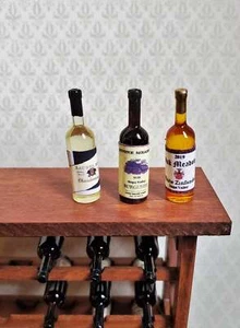 Dollhouse Miniature Wine Bottles x3 White Red Zinfandel 1:12 Scale Kitchen Food - Picture 1 of 2