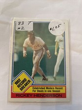 1983 Topps #2 Rickey Henderson Hof New York Yankees Oakland A’s 1 all-time SB