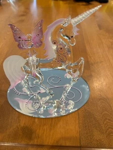 FIGURA DE UNICORNIO MÁGICO CON HADA MUSICAL POR BARÓN DE CRISTAL CON CRISTALES DE SWAROVSKI - Imagen 1 de 21