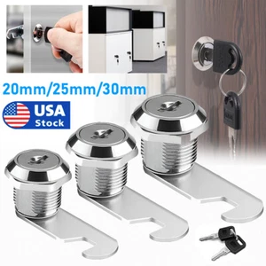 5/8" 1" 1 1/8" Keyed Cylinder Cam Locks Tool Box File Cabinet Desk Drawer w/Keys - Picture 1 of 12