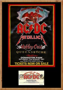 Monsters Of Rock Castle Donington 1991 Concert Poster plus ticket  Repo - Bild 1 von 1