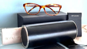 Bvlgari Italy 4070-B 503 Rechteckig Braun Havanna Brille 750 $ Neu im Karton #1 - Bild 1 von 7