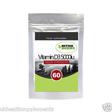 Vitamin D3 5000iu SOFTGELS Made In The UK | 60 | 120 | 240 | 340 | 500
