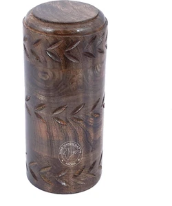 Round Wooden Engraved Urns for Human Ashes Adult - Wooden Box Rosewood Cremation - Picture 1 of 2