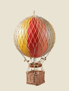 Hot Air Balloon Model Multicolor Rainbow Striped 8" Hanging Ceiling Home Decor - Picture 1 of 8