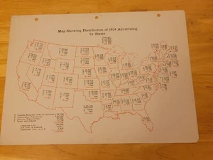 Western Distribution 1924 Advertising Map Print - Picture 1 of 1