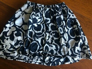 girls LANDS' END FLORAL PRINT SKIRT casual NAVY WHITE cotton PULL ON large 6X  - Picture 1 of 2