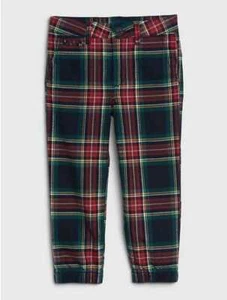 NEW TODDLER BOYS 18-24 MONTHS 3T 4T GAP KIDS RED PLAID DRESSY JOGGER PANTS - Picture 1 of 3