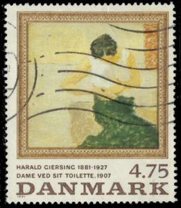 DÄNEMARK 951 - "Lady at her Toilette" von Harald Giersing (pf31175) - Bild 1 von 1