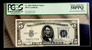 1934 D $5 Dollar Wide 1 58 PPQ - Picture 1 of 2