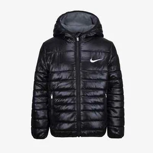 NWT NIKE Boys' Hooded Puffer Jacket COAT BLACK (SIZE 4) Size XS "JUST DO IT" - Picture 1 of 6