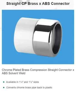 McAlpine ABS Connector x Brass Chrome Plated ABS32/35G-CB / ABS42/43G-CB X5 - Picture 1 of 2