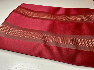 Tecido/tecido estofado 55” de largura dourado bronzeado vermelho estampa de listras borgonha 3 jardas 8” - Imagem 1 de 2