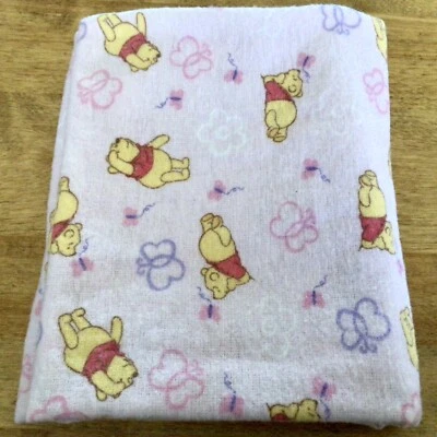 Cobertor de bebê vintage Disney Winnie the Pooh 100% algodão leve, rosa - Imagem 1 de 4