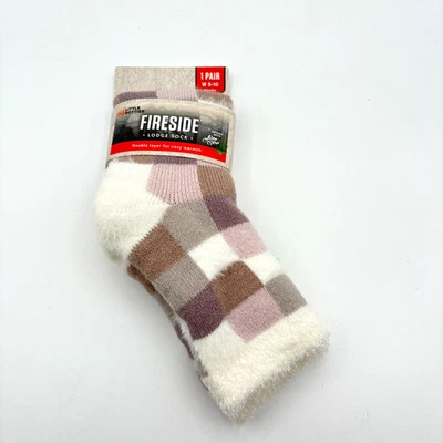 NUEVO Calcetines Little Hotties Fireside Lodge Rosa/Marrón/Blanco Mujer 5-10 Foto 1 de 2