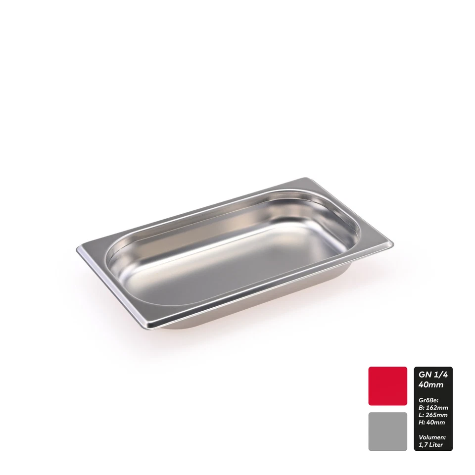 TEKNOSTAHL GN Behälter Gastronorm Edelstahl 1/4 40 mm