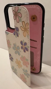 iPhone 16 Magnetische Brieftasche Hülle Kreditkarten - Floral - Neu im Paket - Bild 1 von 7