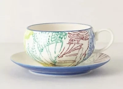 Juego de tazas y platillos Anthropologie - pétalos radiantes - 12 oz Foto 1 de 4