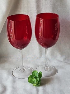 Juego de 2 copas de vino tinto/agua con tallo transparente - Imagen 1 de 5