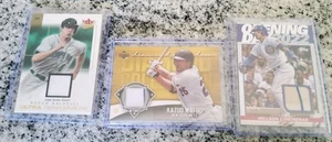 Lot of 3 MLB Patch Cards, Player Worn Jerseys, Swatch, Rocco Baldelli Matsui ... - Picture 1 of 7