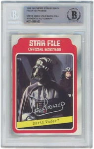 Tarjeta BAS Topps #10 1980 firmada por David Prowse Star Wars - Colección Steve Grad - Imagen 1 de 1