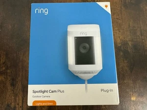 Ring Spotlight Cam Plus Plug-In White  Outdoor/Indoor Camera New - Picture 1 of 4