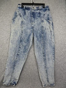 Vintage Broadway Transfer Jeans Mens 32x28 Blue Acid Wash Tapered USA 80s Denim - Picture 1 of 8
