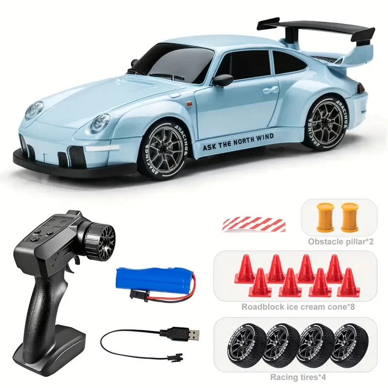 4WD Easy Drift 2,4GHz RC Ferngesteuertes Auto 1:24 mit LED-Lichtern BLAU - Bild 1 von 1