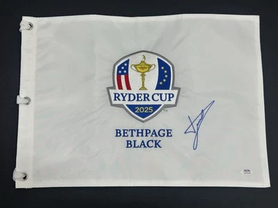 Bandera de golf autografiada de Europa Ryder Cup 2025 firmada por Luke Donald ~ ¡CERTIFICADO DE AUTENTICIDAD PSA! Foto 1 de 2
